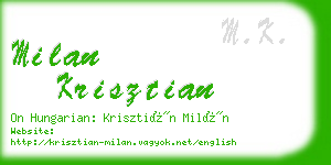 milan krisztian business card